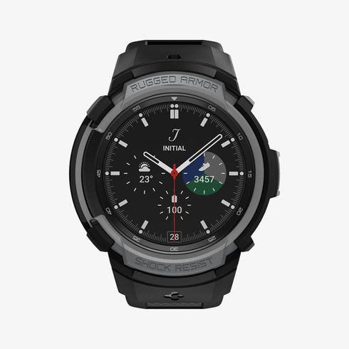 ACS06488 - Galaxy Watch 6 Classic (47mm) Case Rugged Armor Pro in black showing the front